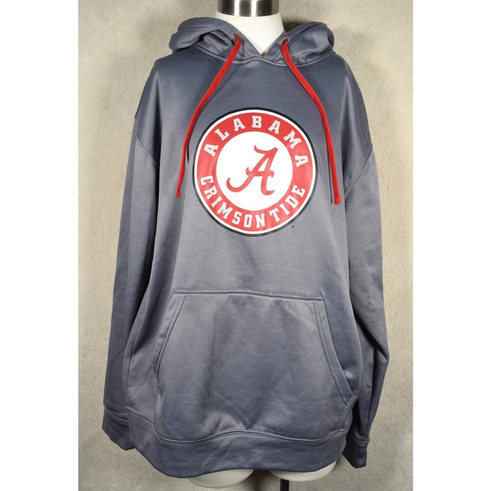 Alabama Crimson Tide Grey Pullover Grey Hoodie Red Accents Large Graphic Size L